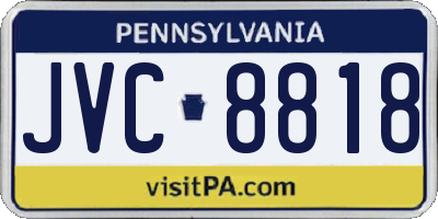 PA license plate JVC8818