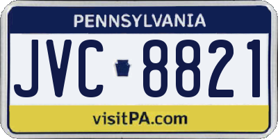 PA license plate JVC8821