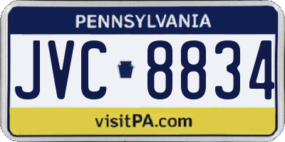 PA license plate JVC8834