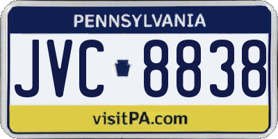PA license plate JVC8838