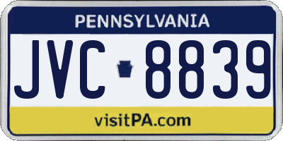 PA license plate JVC8839