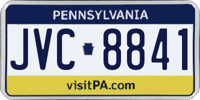 PA license plate JVC8841