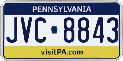 PA license plate JVC8843