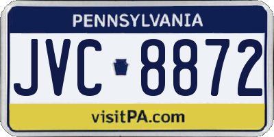 PA license plate JVC8872