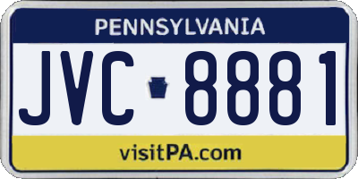 PA license plate JVC8881