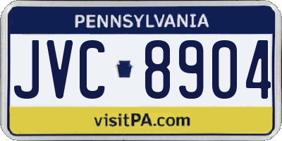 PA license plate JVC8904