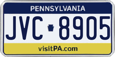 PA license plate JVC8905