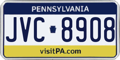 PA license plate JVC8908