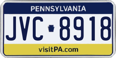 PA license plate JVC8918