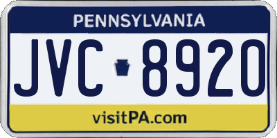 PA license plate JVC8920