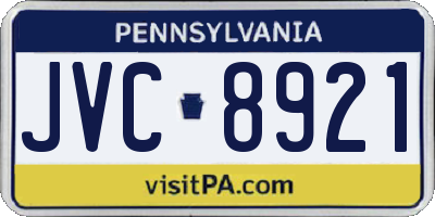 PA license plate JVC8921
