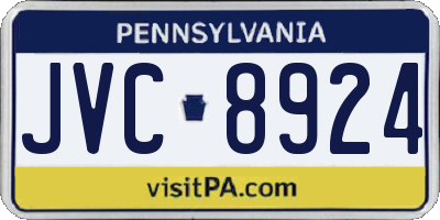 PA license plate JVC8924
