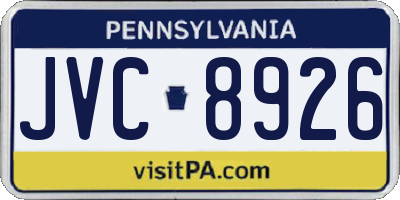 PA license plate JVC8926