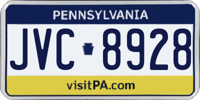 PA license plate JVC8928