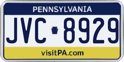 PA license plate JVC8929