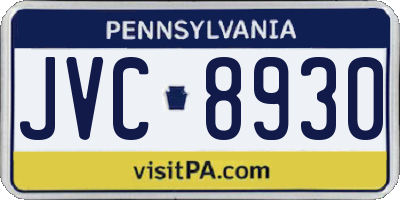 PA license plate JVC8930