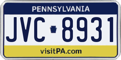 PA license plate JVC8931