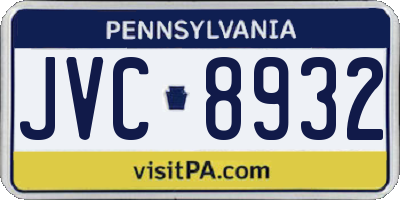 PA license plate JVC8932