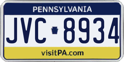 PA license plate JVC8934