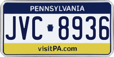 PA license plate JVC8936