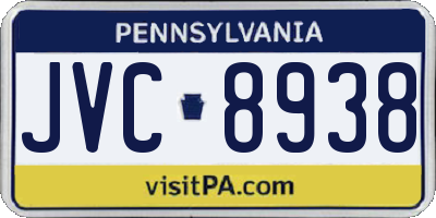 PA license plate JVC8938