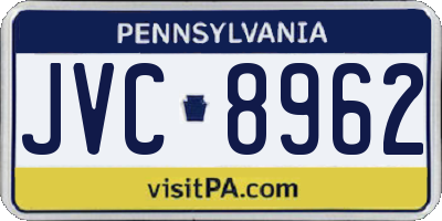 PA license plate JVC8962
