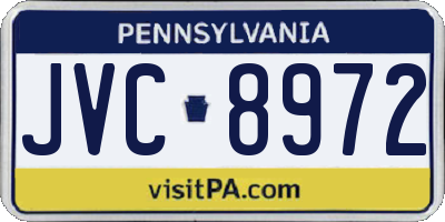 PA license plate JVC8972