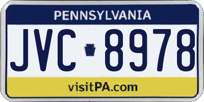 PA license plate JVC8978