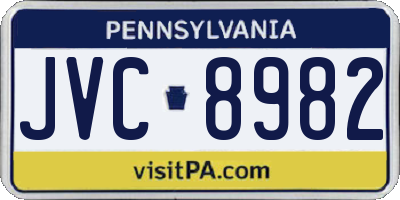 PA license plate JVC8982
