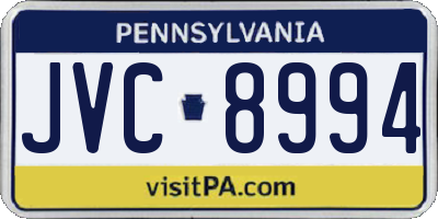 PA license plate JVC8994