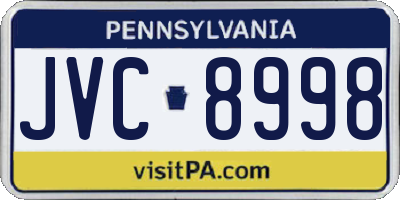 PA license plate JVC8998