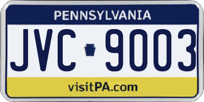 PA license plate JVC9003