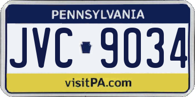 PA license plate JVC9034