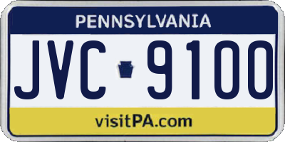 PA license plate JVC9100