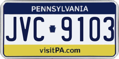 PA license plate JVC9103