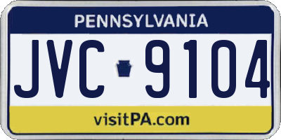 PA license plate JVC9104