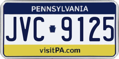 PA license plate JVC9125