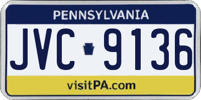 PA license plate JVC9136
