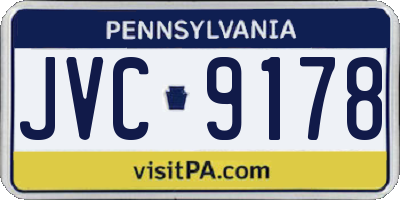 PA license plate JVC9178