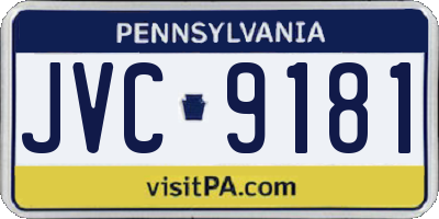 PA license plate JVC9181