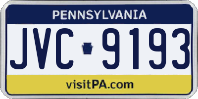 PA license plate JVC9193
