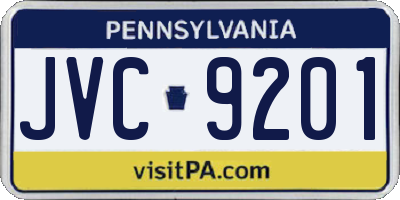 PA license plate JVC9201