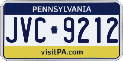 PA license plate JVC9212