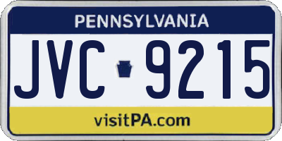 PA license plate JVC9215