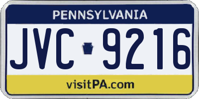 PA license plate JVC9216