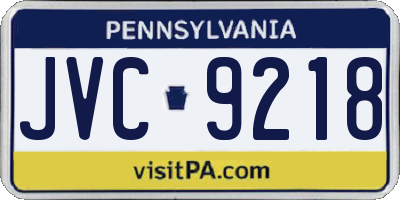 PA license plate JVC9218