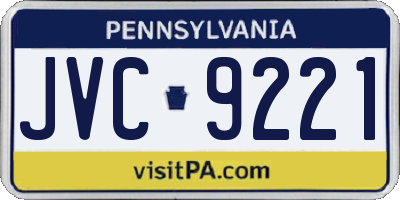 PA license plate JVC9221
