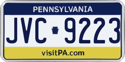 PA license plate JVC9223