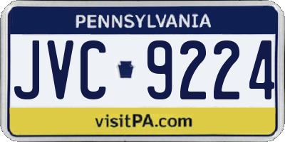 PA license plate JVC9224
