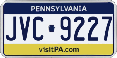 PA license plate JVC9227